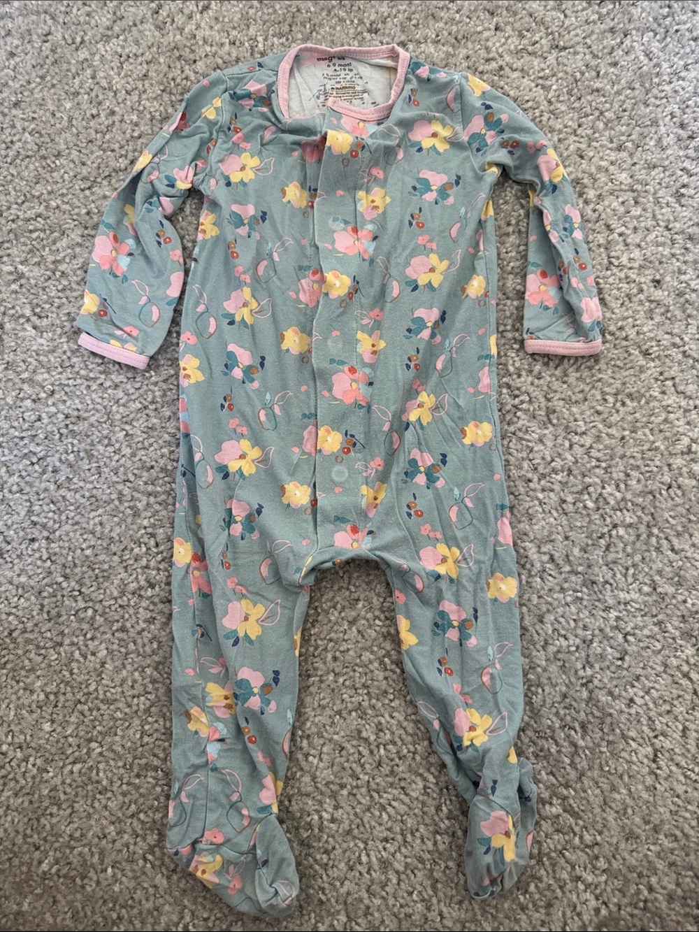 Magnetic Me - Baby Floral Footed One-Piece Pajamas
